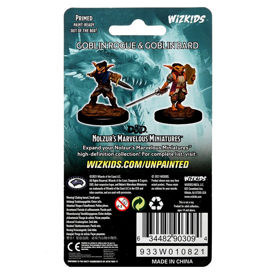 Nolzur's Marvelous Miniatures: Goblin Rogue Male & Goblin Bard Female