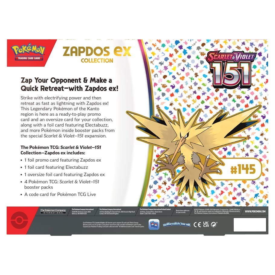Pokémon: Scarlet & Violet 151 Zapdos ex Collection