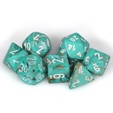 Dice: 7-set Marble Oxi-Copper/white