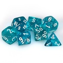 Dice: 7-set Translucent Teal/white