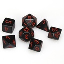 Dice: 7-set Opaque Black/red