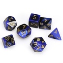 Dice: 7-set Gemini Black-Blue/gold