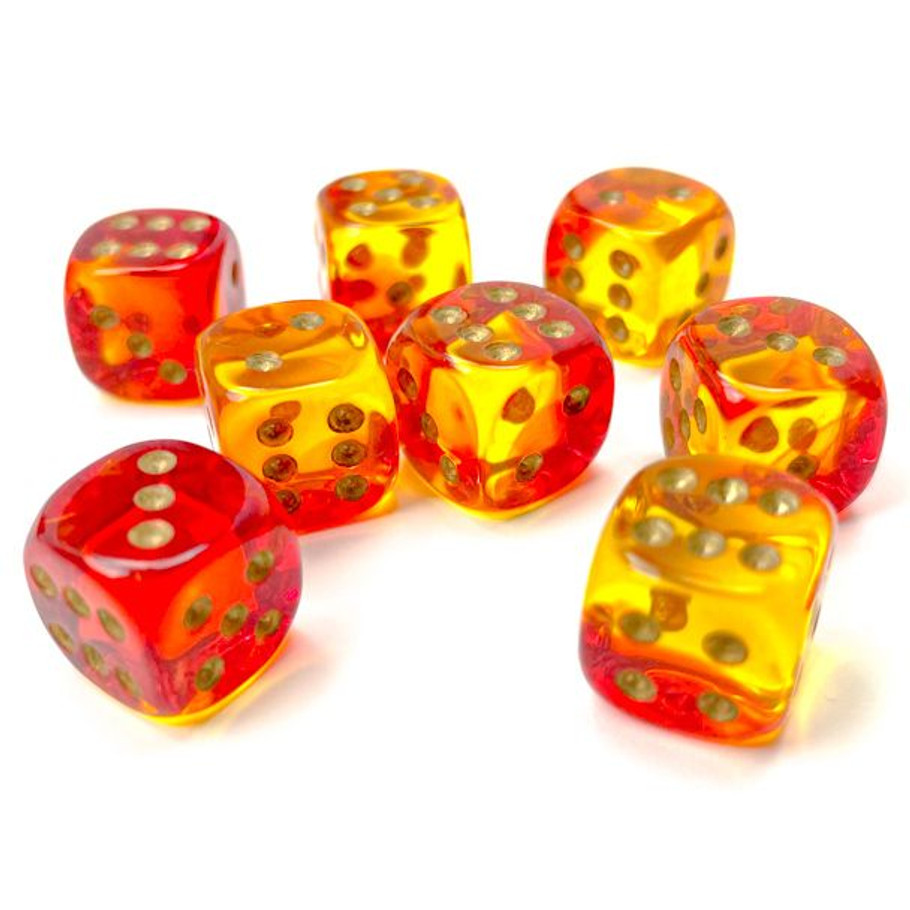 Dice: 36d6 Gemini Translucent Red-Yellow/gold