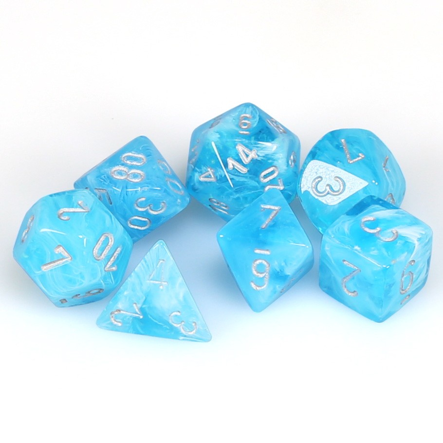 Dice: 7-set Luminary Sky/silver