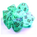 Dice: 7-set Borealis Light Green/gold