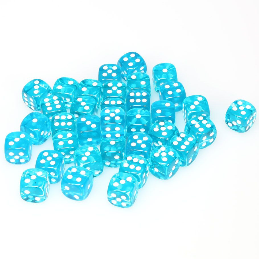 Dice: 36d6 Translucent Teal/white