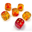 Dice: 12d6 Gemini Translucent Red-Yellow/gold