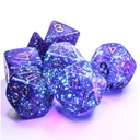 Dice: 7-set Borealis Royal Purple/gold