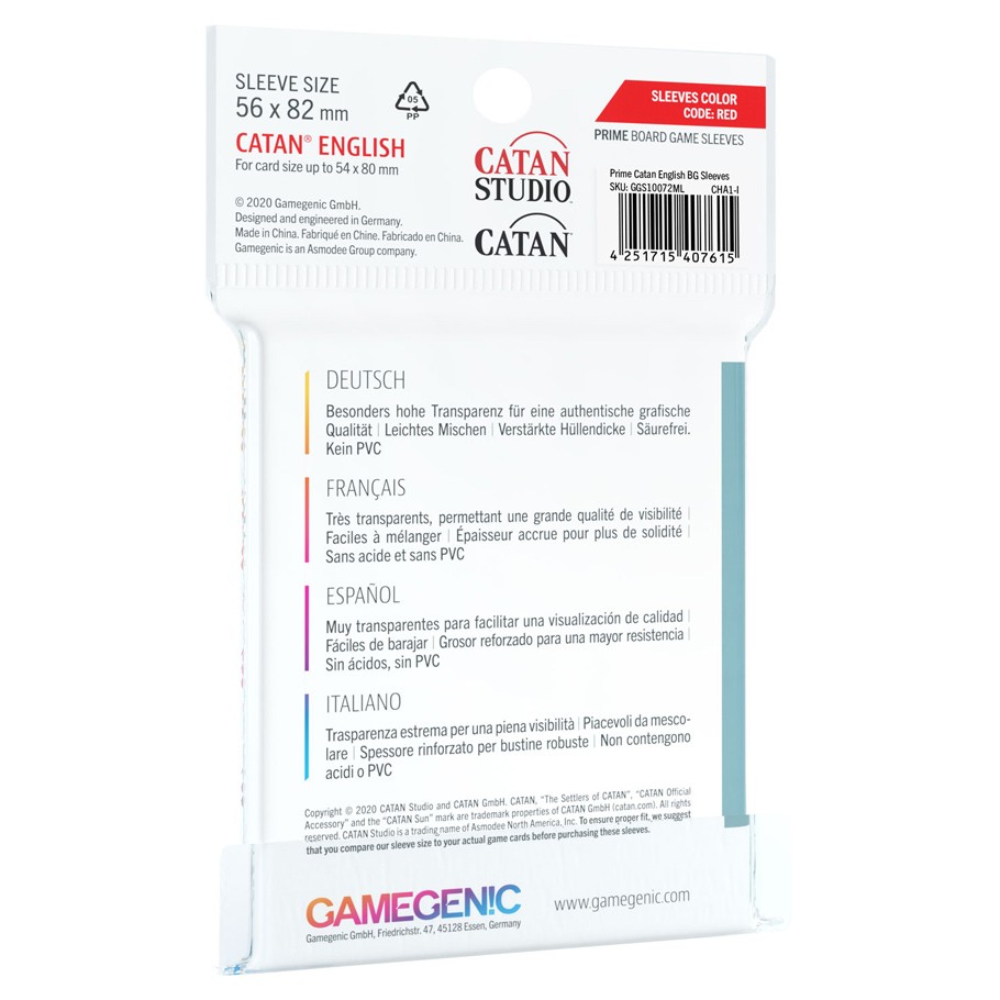 Catan Card Sleeves, Red (50)