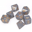 Dice: 7-set Opaque Dark Gray/copper