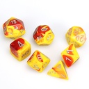 Dice: 7-set Gemini Red-Yellow/silver