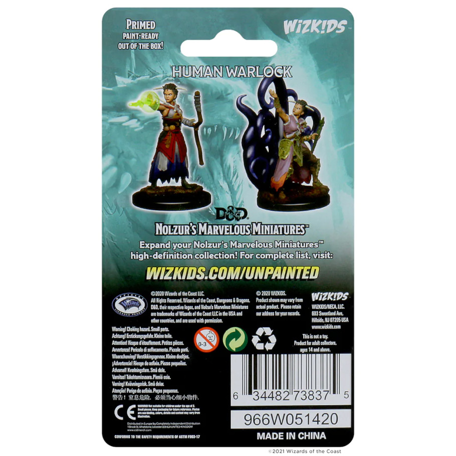 Nolzur's Marvelous Miniatures: Human Warlock Female