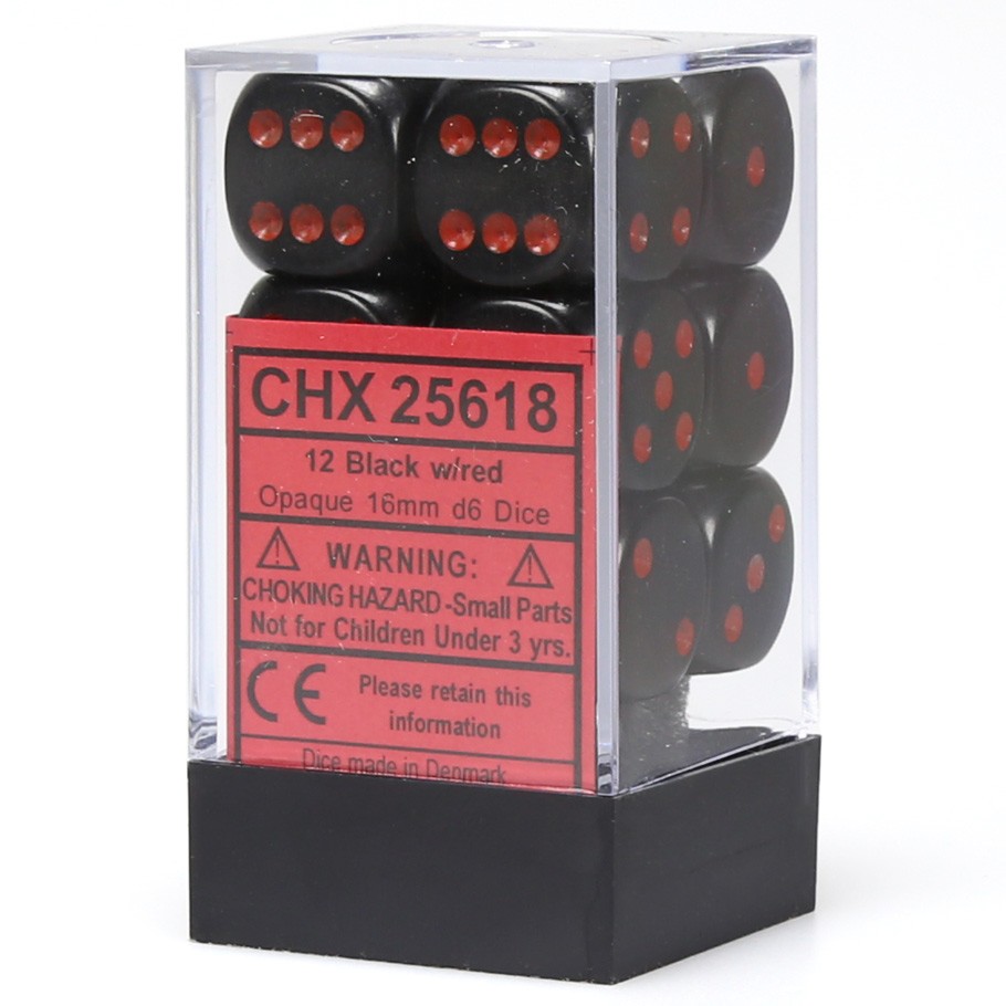 Dice: 12d6 Opaque Black/red