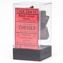 Dice: 7-set Opaque Black/red