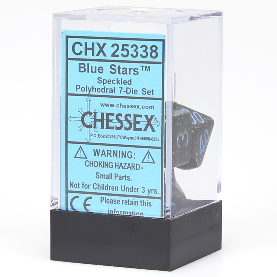 Dice: 7-set Speckled Blue Stars