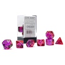 Dice: 7-set Translucent Gemini Red-Violet/gold