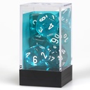Dice: 7-set Translucent Teal/white