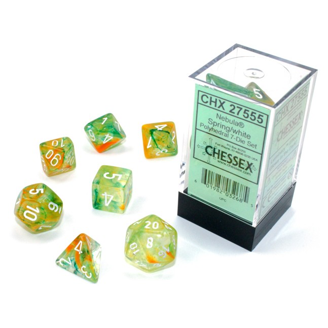Dice: 7-set Nebula Spring/white