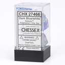Dice: 7-set Nebula Dark Blue/white