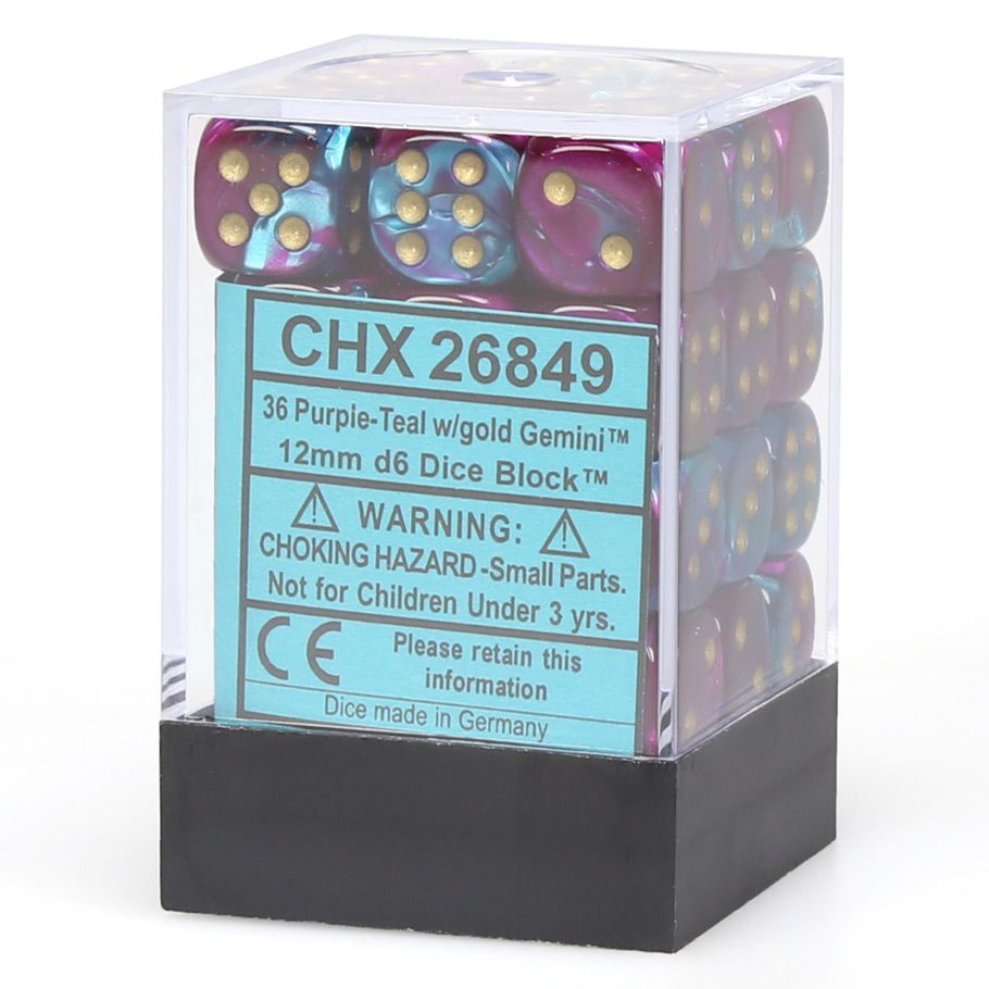 Dice: 36d6 Gemini Purple-Teal/gold