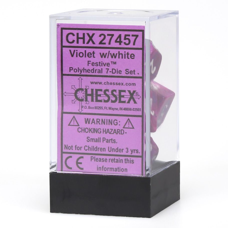 [CHX27457] Dice: 7-set Festive Violet/white