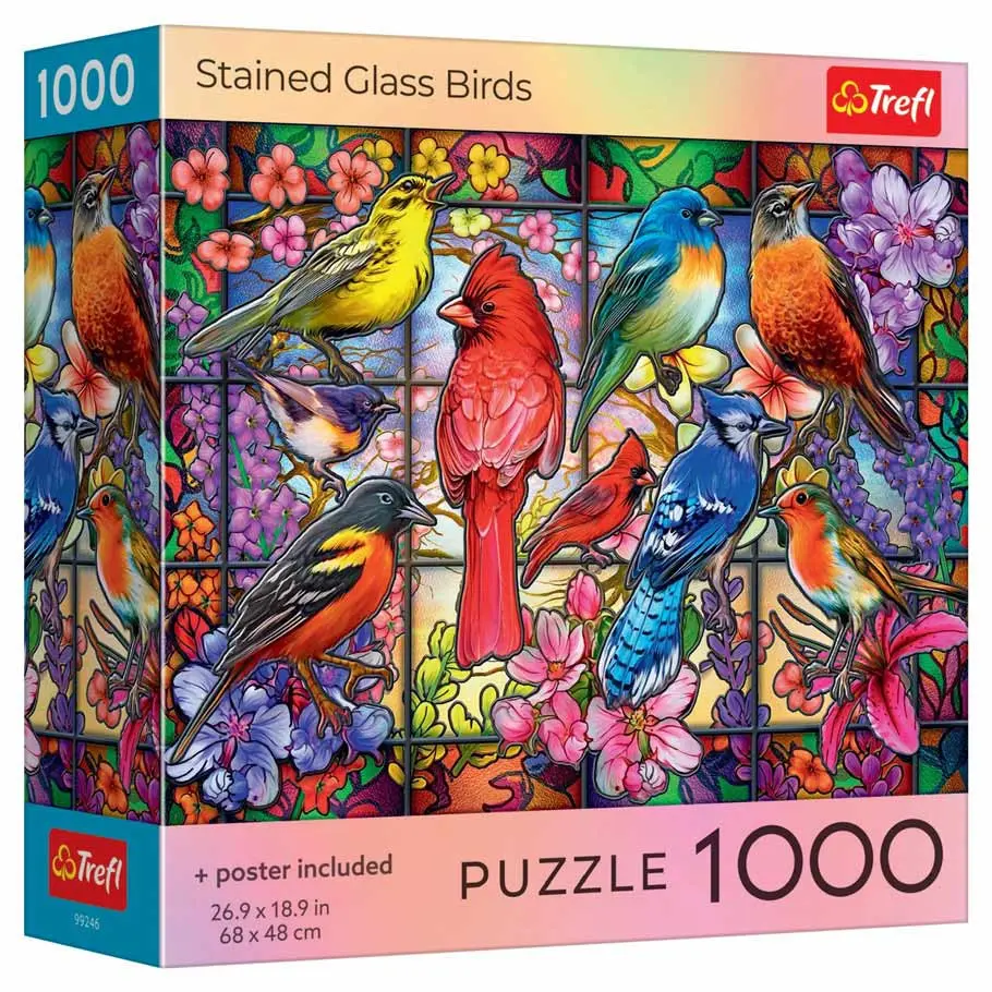Puzzle: Stained Glass Birds 1000pc
