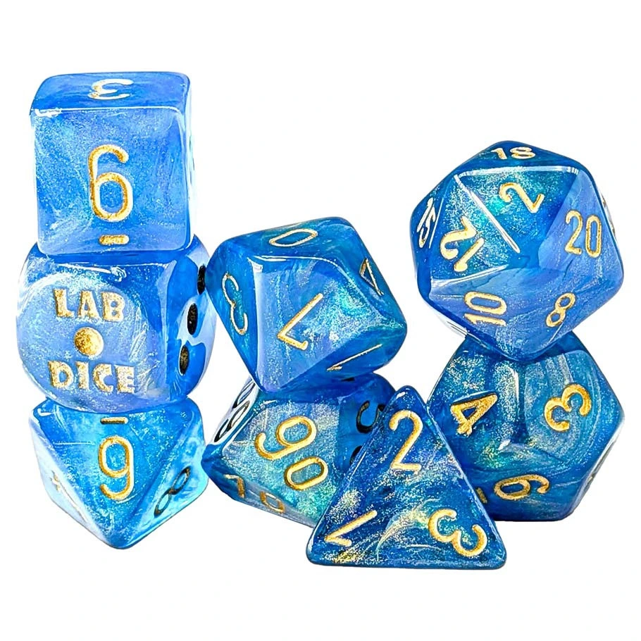 Dice: 7-Set Lab: Shimmer Aqueous/gold