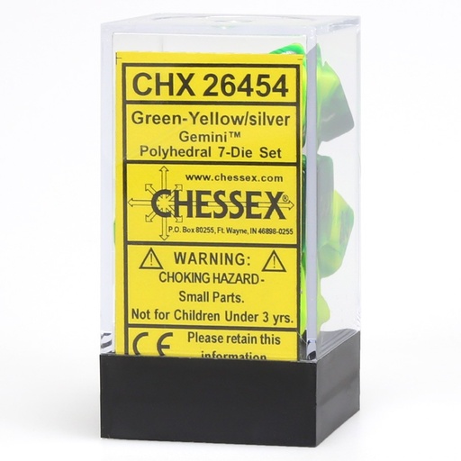 [CHX26454] Dice: 7-set Gemini Green-Yellow/silver