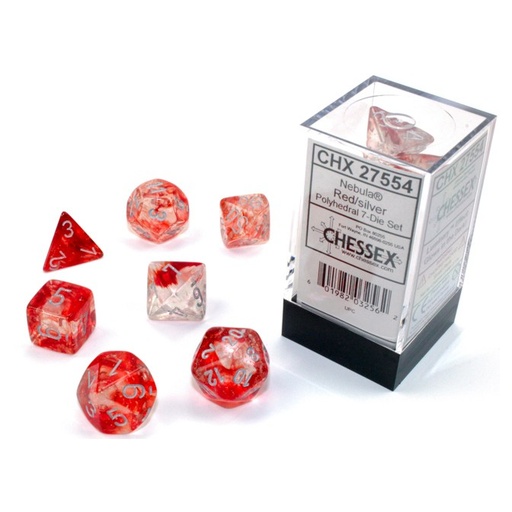 [CHX27554] Dice: 7-set Nebula Red/silver