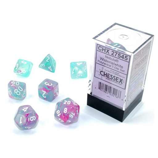 [CHX27545] Dice: 7-set Nebula Wisteria/white
