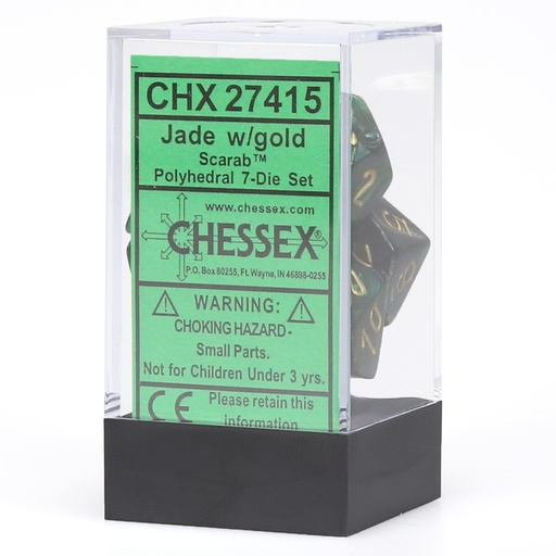 [CHX27415] Dice: 7-set Scarab Jade/gold