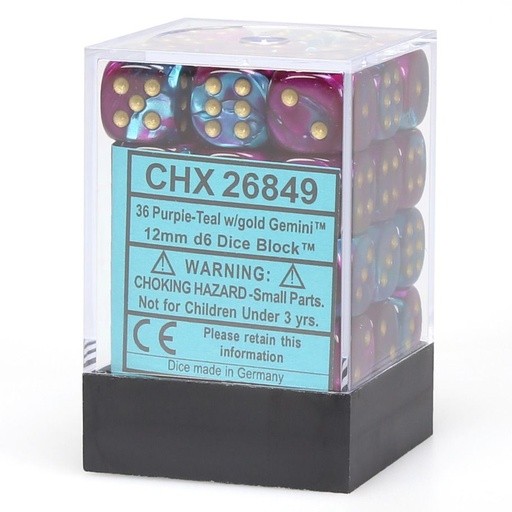 [CHX26849] Dice: 36d6 Gemini Purple-Teal/gold