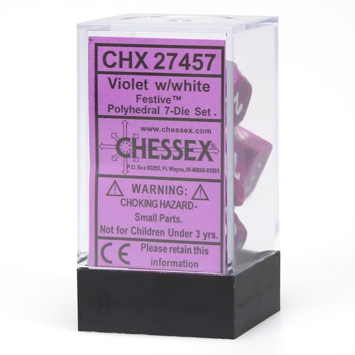 [CHX27457] Dice: 7-set Festive Violet/white