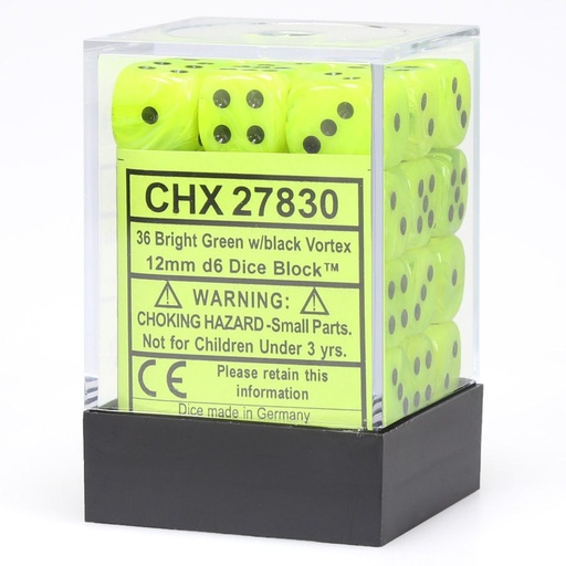 [CHX27830] Dice: 36d6 Vortex Bright Green/black