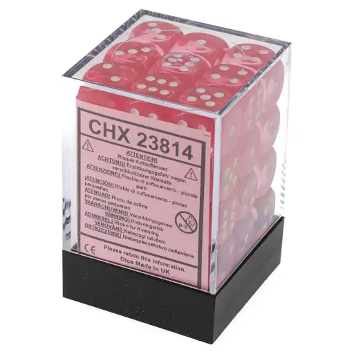 [CHX23814] Dice: 36d6 Translucent Pink/white